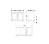 Hampton Shaker 600mm Two Doors Vanity with legs Matte White