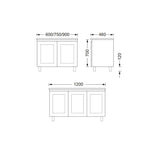 Hampton Shaker Door 1200mm Matte White Legs Vanity