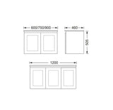 Hampton Shaker Wall Hung Two Doors 750mm Vanity Matte White