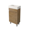 Timber 450mm Slimline Vanity | Prime Oak | Waterproof PVC Film | Slimline Ensuite - RJ Bathroom