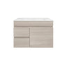 Camden 750mm wall hung slimline vanity in Coastal Oak with ceramic top - RJ Bathroom